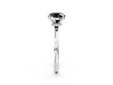 Platinum Fancy Black Round Cut Diamond Solitaire Ring with Classic Band and Four-Prong Setting_14