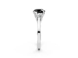 Platinum Fancy Black Round Cut Diamond Three-Stone Engagement Ring with Prong Setting and Pavé Band_14