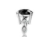 Platinum Fancy Black Round Cut Solitaire Diamond Ring with Infinity Twist Band and Four-Prong Setting_41