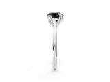 Platinum Fancy Black Round Cut Solitaire Diamond Ring with Six-Prong Setting and Classic Band_53