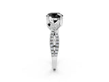 Platinum Fancy Black Round Cut Solitaire Twist Pave Diamond Engagement Ring with Prong Setting_57