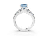 Platinum Fancy Blue Asscher  Brilliant Solitaire with Side Stones on a Pave Band and Four-Prong Setting_15