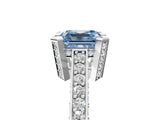Platinum Fancy Blue Asscher Cut Brilliant Split Shank Pave Solitaire Ring with Four-Prong Setting_17