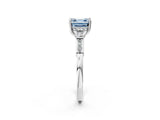Platinum Fancy Blue Asscher Cut Brilliant Three-Stone Pave Band with Four-Prong Setting_8