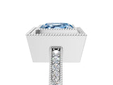 Platinum Fancy Blue Asscher Cut Cut Halo Pavé Diamond Ring_17