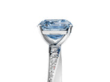 Platinum Fancy Blue Asscher Cut Diamond Engagement Ring with Side Stone Accents and Four-Prong Setting_41