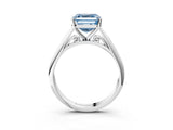 Platinum Fancy Blue Asscher Cut Diamond Solitaire Engagement Ring with Cathedral Setting and Four-Prong Mount_15