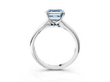 Platinum Fancy Blue Asscher Cut Diamond Solitaire Engagement Ring with Classic Band and Four-Prong Setting_15
