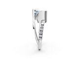 Platinum Fancy Blue Asscher Cut Solitaire Tension-Set Diamond Split Shank Ring_20