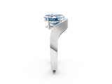 Platinum Fancy Blue Asscher  Solitaire Diamond Engagement Ring with Pave Band and Four-Prong Setting 2
