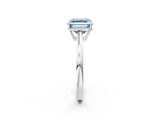 Platinum Fancy Blue Asscher  Solitaire Diamond Ring with Split Shank and Four-Prong Setting_14