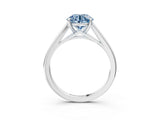 Platinum Fancy Blue Asscher  Solitaire Engagement Ring with Four-Prong Setting and Classic Band 5