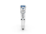 Platinum Fancy Blue Cushion  Brilliant Solitaire with Side Stones on a Pave Band and Four-Prong Setting_26