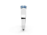 Platinum Fancy Blue Cushion Cut Diamond Channel Set Solitaire Ring with Four-Prong Setting_73