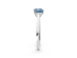 Platinum Fancy Blue Cushion Cut Diamond Solitaire Engagement Ring with Cathedral Setting and Four-Prong Mount_14
