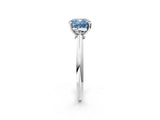 Platinum Fancy Blue Cushion Cut Diamond Solitaire Engagement Ring with Classic Band and Four-Prong Setting_14