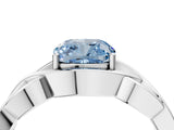 Platinum Fancy Blue Cushion Cut Solitaire Intertwined Band Prong Setting Ring_10