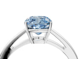 Platinum Fancy Blue Cushion  Solitaire Diamond Ring with Split Shank and Four-Prong Setting_16