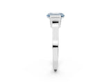 Platinum Fancy Blue Emerald Cut Brilliant Solitaire Diamond Ring with Channel Set Band and Bar Prong Setting_32