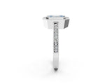 Platinum Fancy Blue Emerald Cut-Cut Diamond Halo Engagement Ring with Pave Band and Prong Setting_14
