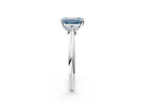 Platinum Fancy Blue Emerald Cut Diamond Solitaire Engagement Ring with Classic Band and Four-Prong Setting_14