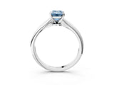 Platinum Fancy Blue Emerald Cut Diamond Solitaire Engagement Ring with Classic Band and Four-Prong Setting_15