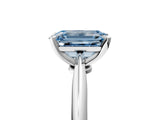 Platinum Fancy Blue Emerald Cut Diamond Solitaire Engagement Ring with Classic Band and Four-Prong Setting_17