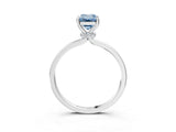 Platinum Fancy Blue Emerald Cut Diamond Solitaire Ring with Classic Band and Four-Prong Setting_15