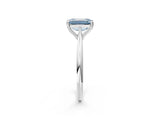 Platinum Fancy Blue Emerald Cut Solitaire Diamond Ring with Six-Prong Setting and Classic Band_54