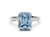 Platinum Fancy Blue Emerald Cut Solitaire Split Shank Pave Diamond Engagement Ring with Four-Prong Setting_60