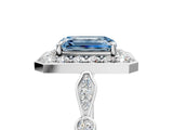 Platinum Fancy Blue Emerald  Halo Diamond Engagement Ring with Twisted Band and Four-Prong Setting 5