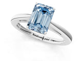 Platinum Fancy Blue Emerald  Solitaire Diamond Ring with Split Shank and Four-Prong Setting_13