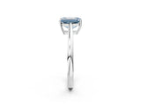 Platinum Fancy Blue Emerald  Solitaire Diamond Ring with Split Shank and Four-Prong Setting_14