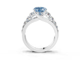 Platinum Fancy Blue Heart Cut Brilliant Diamond Pavé Band with Six-Prong Setting_21