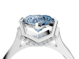 Platinum Fancy Blue Heart Cut Brilliant Solitaire Diamond Ring with Channel Set Band and Bar Prong Setting_82