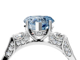 Platinum Fancy Blue Heart Cut Brilliant Three-Stone Pave Band with Four-Prong Setting_10