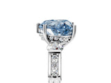 Platinum Fancy Blue Heart Cut Brilliant Three-Stone Pave Band with Four-Prong Setting_11