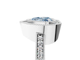 Platinum Fancy Blue Heart Cut-Cut Diamond Halo Engagement Ring with Pave Band and Prong Setting_17
