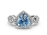 Platinum Fancy Blue Heart Cut Cut Halo Diamond Infinity Band with Four-Prong Setting_12
