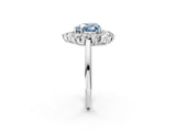 Platinum Fancy Blue Heart Cut Diamond Floral Double Halo Engagement Ring with Prong Setting_33