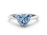 Platinum Fancy Blue Heart Cut Diamond Solitaire Engagement Ring with Classic Band and Four-Prong Setting_12