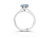Platinum Fancy Blue Heart Cut Diamond Solitaire Ring with Pavé Band and Prong Setting_15