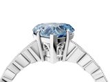 Platinum Fancy Blue Heart Cut Solitaire Diamond Ring with Infinity Twist Band and Four-Prong Setting_10