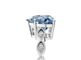 Platinum Fancy Blue Heart Cut Solitaire Diamond Ring with Infinity Twist Band and Four-Prong Setting_11