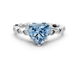 Platinum Fancy Blue Heart Cut Solitaire Diamond Ring with Infinity Twist Band and Four-Prong Setting_6