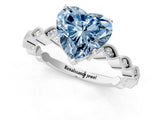 Platinum Fancy Blue Heart Cut Solitaire Diamond Ring with Infinity Twist Band and Four-Prong Setting_7