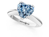 Platinum Fancy Blue Heart  Cut Solitaire Engagement Ring with Tapered Band and Four-Prong Setting 2