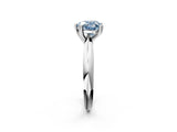 Platinum Fancy Blue Heart  Cut Solitaire Engagement Ring with Tapered Band and Four-Prong Setting 3