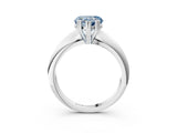 Platinum Fancy Blue Heart  Cut Solitaire Engagement Ring with Tapered Band and Four-Prong Setting 4
