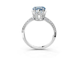 Platinum Fancy Blue Heart Cut Solitaire Split Shank Pave Diamond Engagement Ring with Four-Prong Setting_135